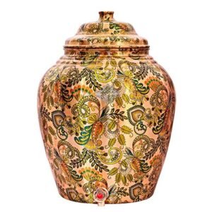 Copper Designer Light Brown Water Pot 13 Ltr